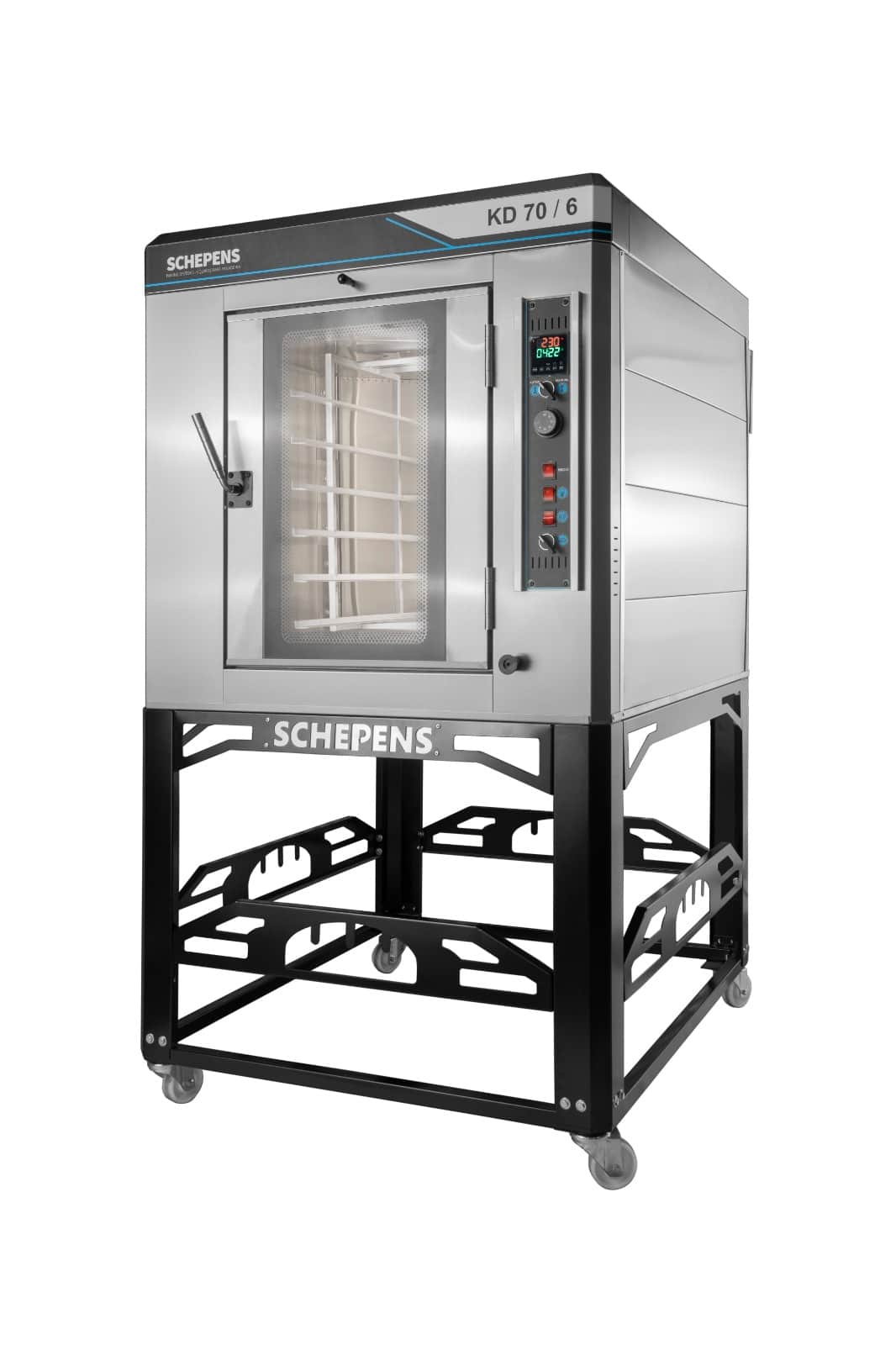 Horno rotativo industrial KD 70/6 – 6 bandejas 70x45 cm, 30 kg/hora, gas o eléctrico