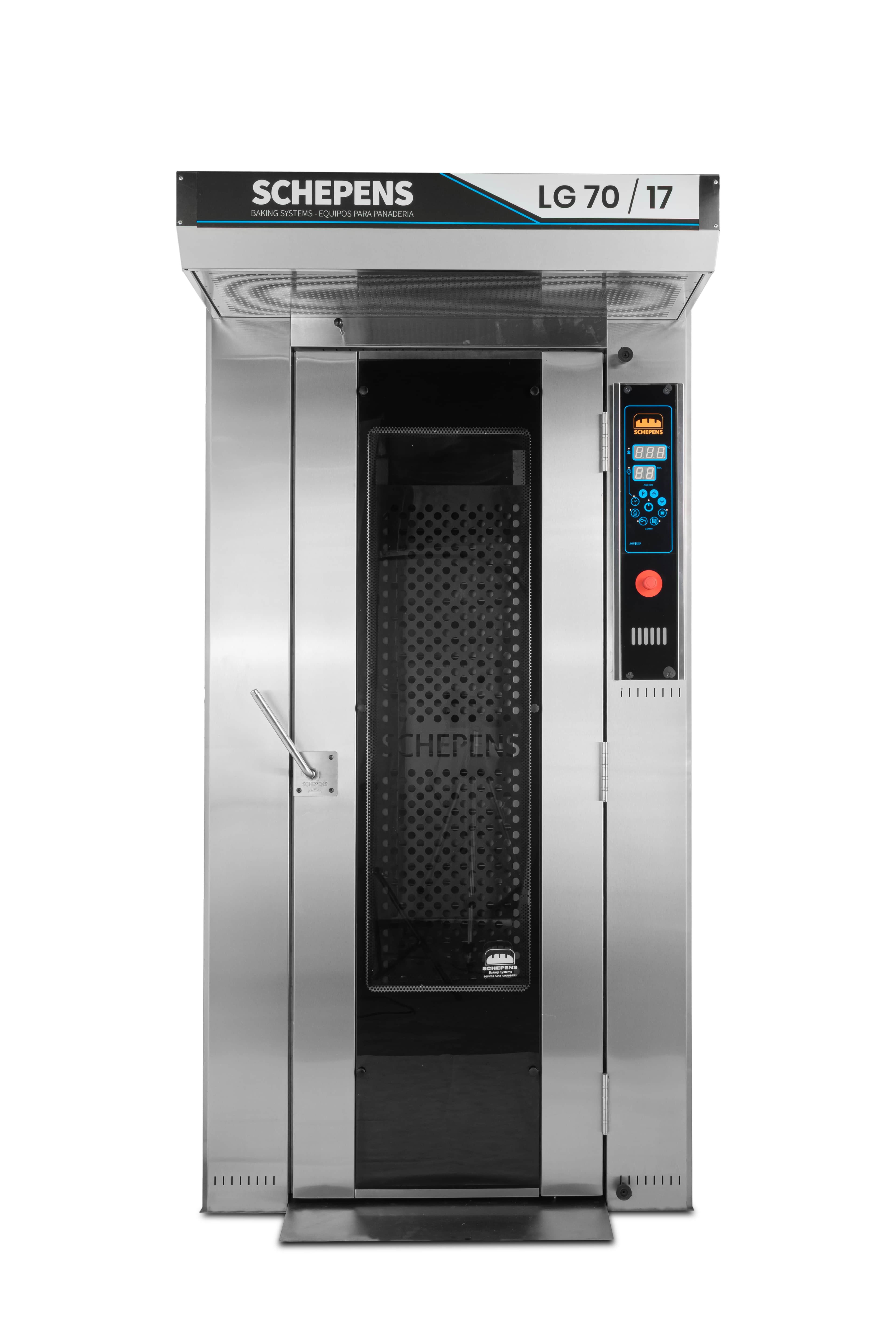 Horno rotativo industrial LG 70/17 – 17 bandejas 70x45 cm, 78 kg/hora, intercambiador 4 pasos