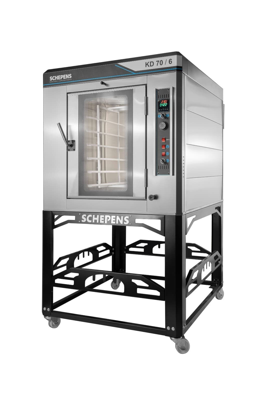 Horno rotativo industrial KD 70/6 – 6 bandejas 70x45 cm, 30 kg/hora, gas o eléctrico